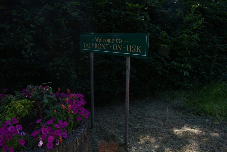Ortsschild "Talybont on Usk"