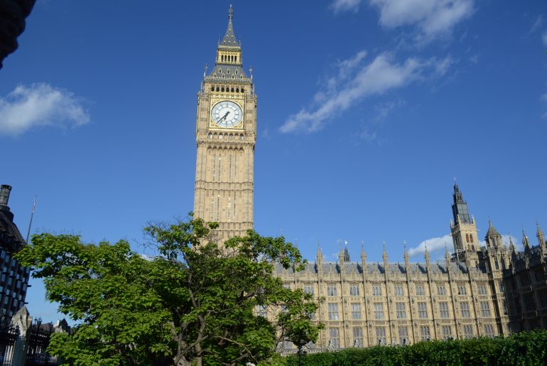 Palace of Westminster mit Big Ben in London, der Hauptstadt von England